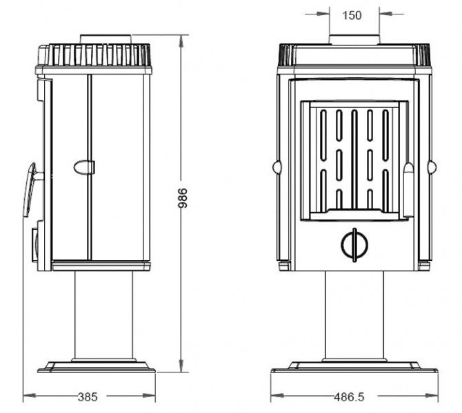 Чугунена печка / камина на дърва