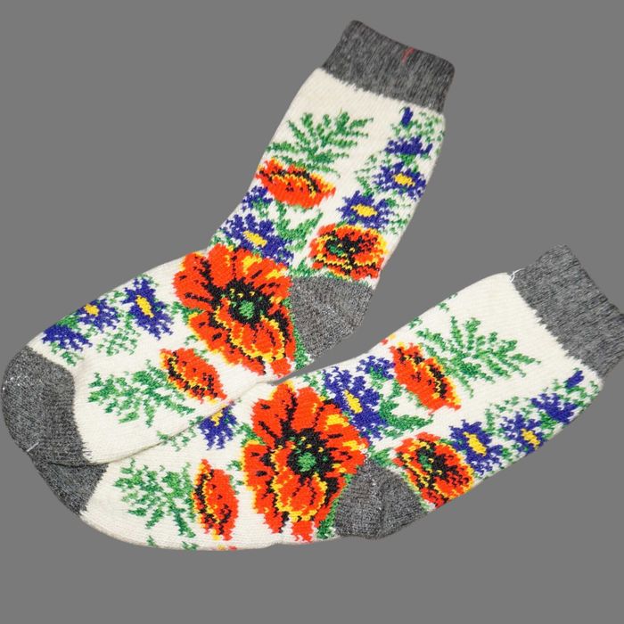 Sosete de lana cu model, ciorapi de lana