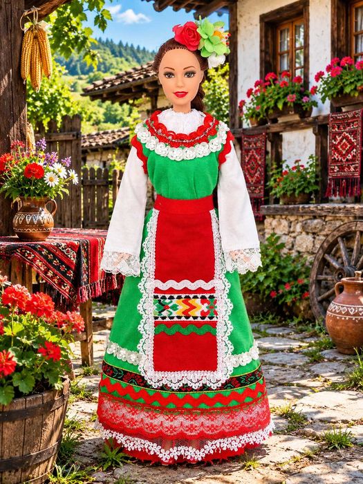 Сувенирна кукла Мина с Ихтиманска народна носия.
