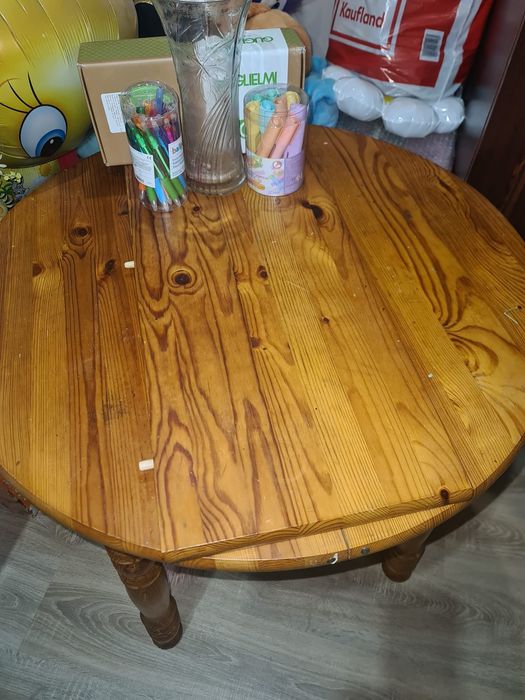 Маса от масив за хранене разтегателна