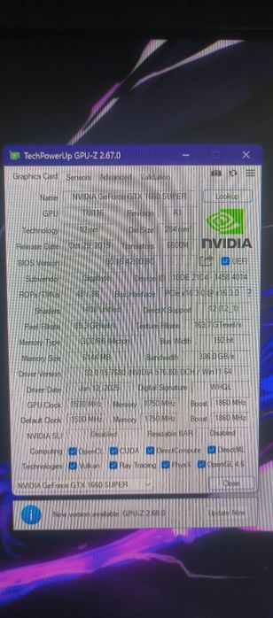 Видеокарта GeForce GTX 1660 SUPER