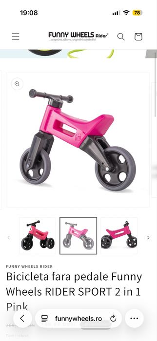 Tricicleta 2 in 1 Funny Wheels