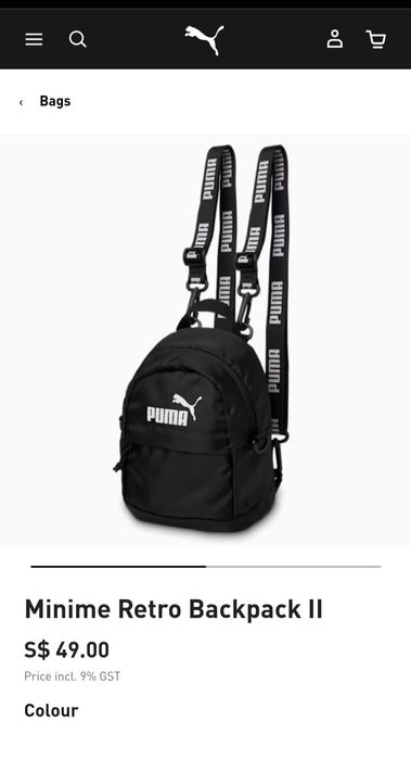 Rucsac minimalist PUMA, Backpack, ghiozadanel  negru, Nou