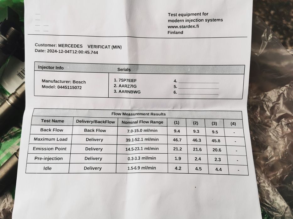 Injectoare injecție Mercedes V6 3.0cdi euro om 642