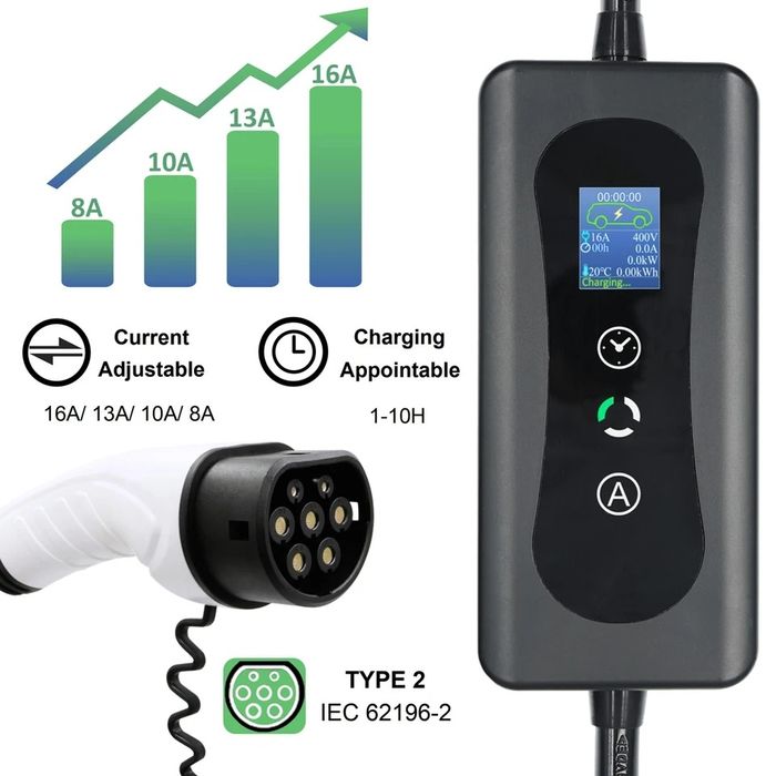 Трифазно зарядно за електромобил 11KW 16A Тип 2 EV