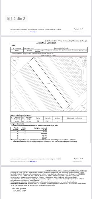 teren extravilan stefanesti Botosani