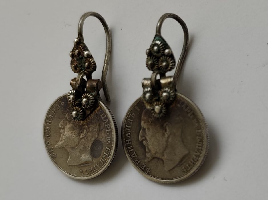 Възрожденски обеци с Сребърни Царски монети