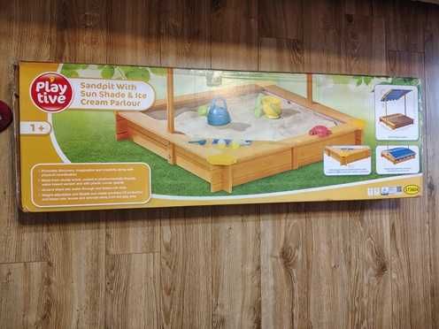 Детски пясъчник с капак и кът за сладолед