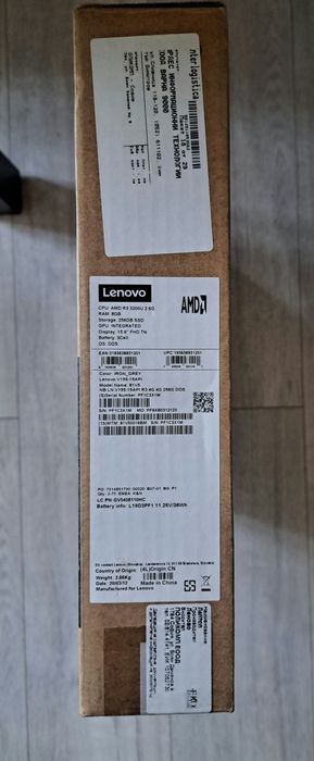 Лаптоп Lenovo V155-15API, 15.6", Full HD, 8 GB, 256 GB SSD