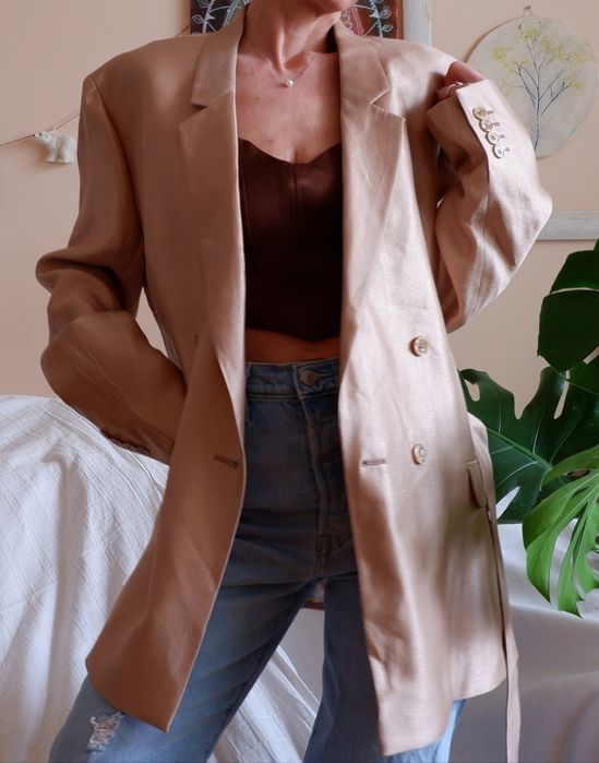 Блейзър /сако ASOS  в златисто екрю