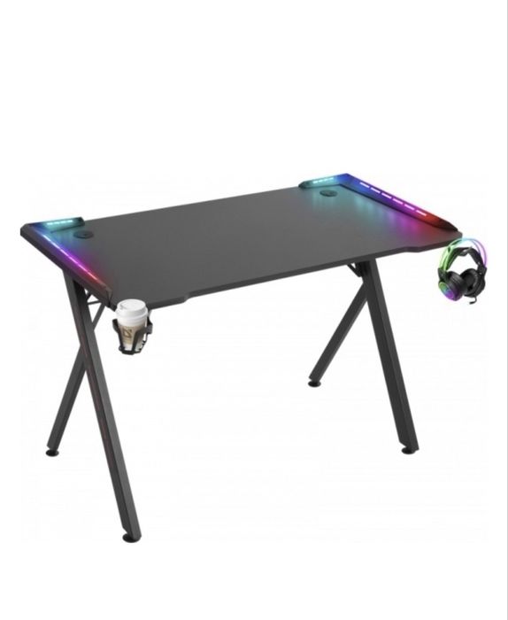 Стол компьютерный Defender Jupiter RGB, 110х60x75 см, черный