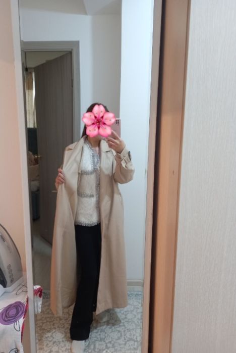 Продам кожаный плащ тренч