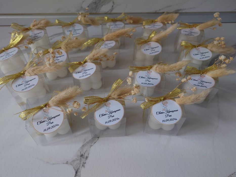 Подаръчета за гости за сватба, кръщене, юбилей, абитуриенти бял или др
