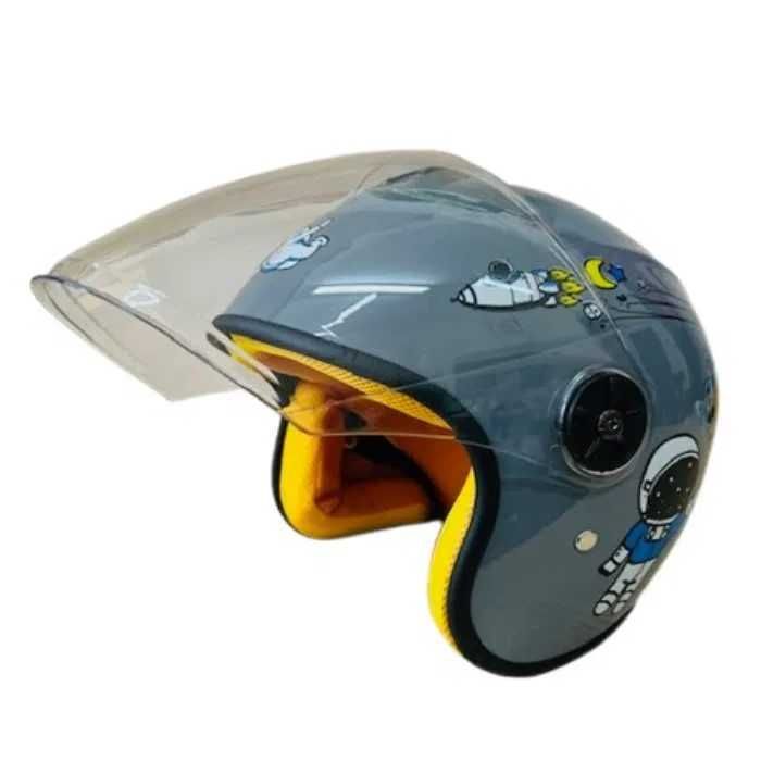 Детска каска за мотор Mercado Trade, За скутер, XS размер, Сив и розов