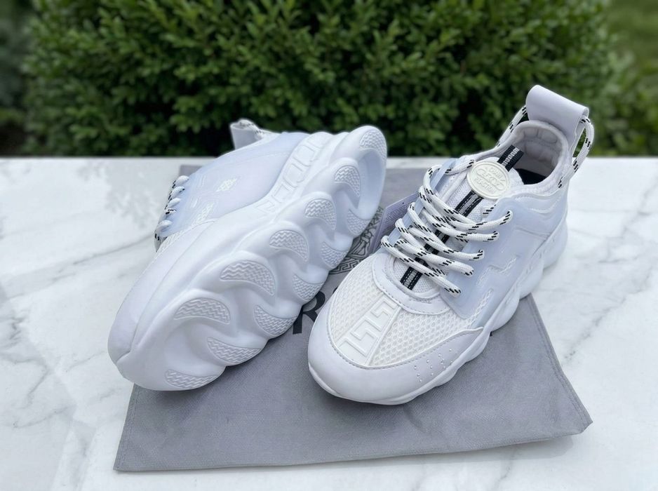 Adidasi Versace Chain Alb Adidasi Unisex