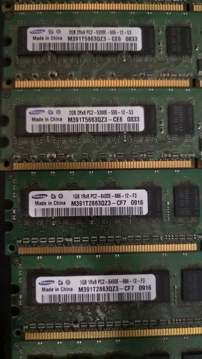 Лот RAM памет за настолен компютър – 14 бр. Samsung DDR2 ECC и DDR3 ADATA