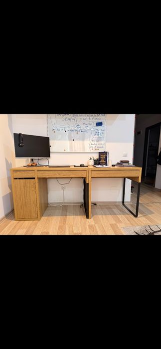 Birou Micke ikea aspect stejar cu extensie
