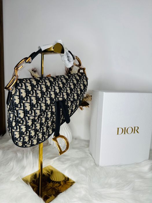 Geanta Dior Saddle bumbac si piele naturala prezentare completa
