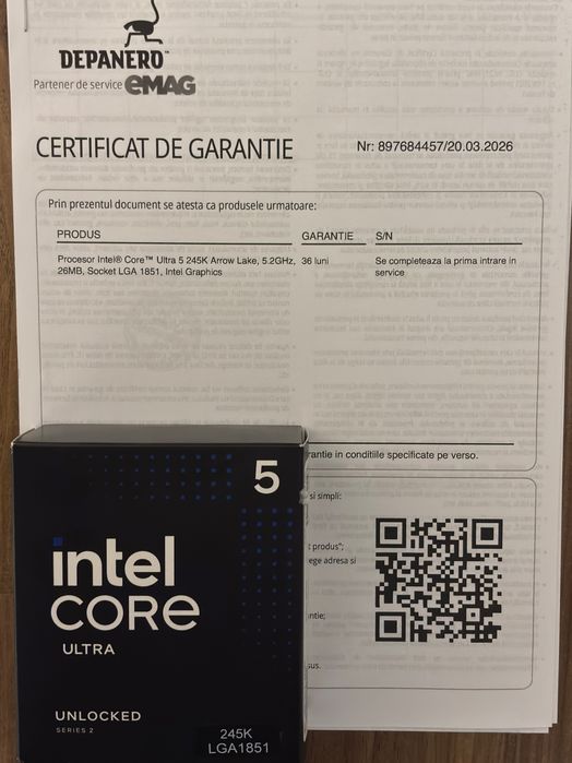 Intel Ultra 5 245K, garanție 3 ani