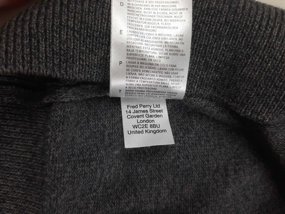 Fred Perry Crew Neck Sweater - Оригинален мъжки пуловер размер L