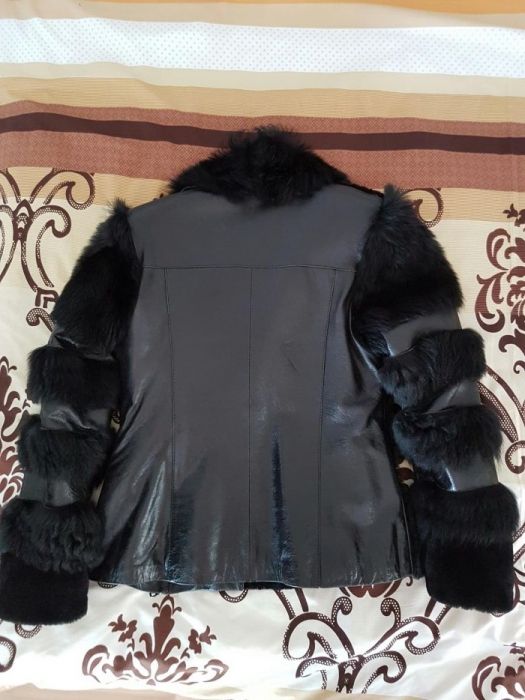 Haina de piele cu blana