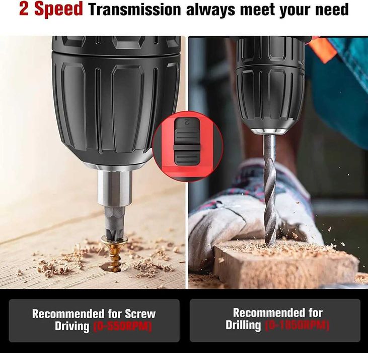 Акумулаторна бормашина и винтоверт Bamse MR3705T 21V ударен инструмент