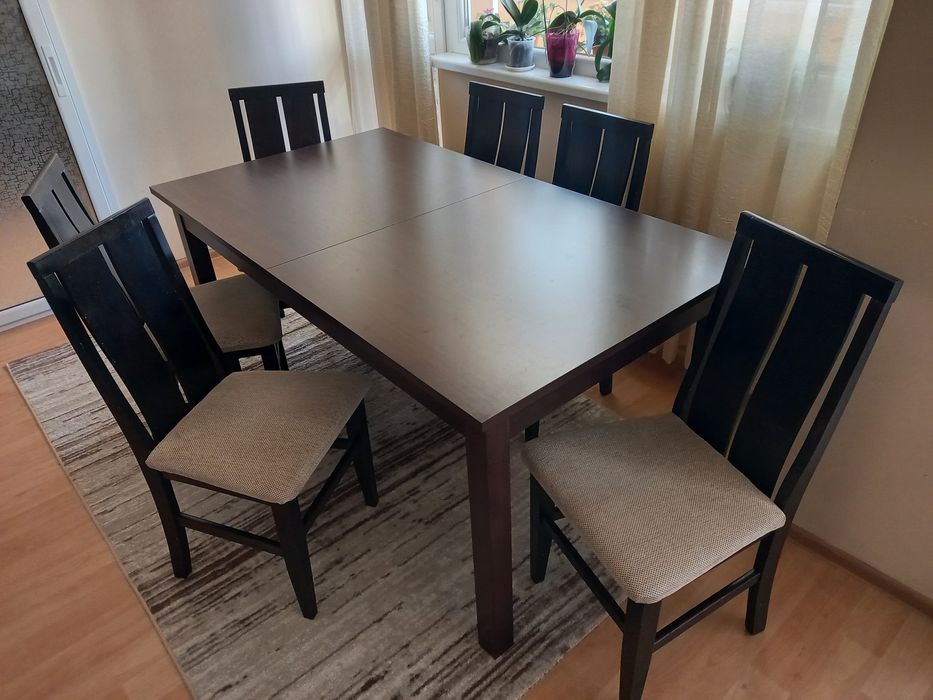 Маса със шест стола - венге