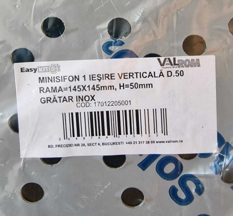 Sifon Pardoseală ValRom EasyKIT - Ieșire Verticală | NOU