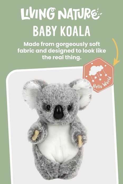 Living Nature Baby Koala Плюшена играчка пухкава коала за бебета, деца