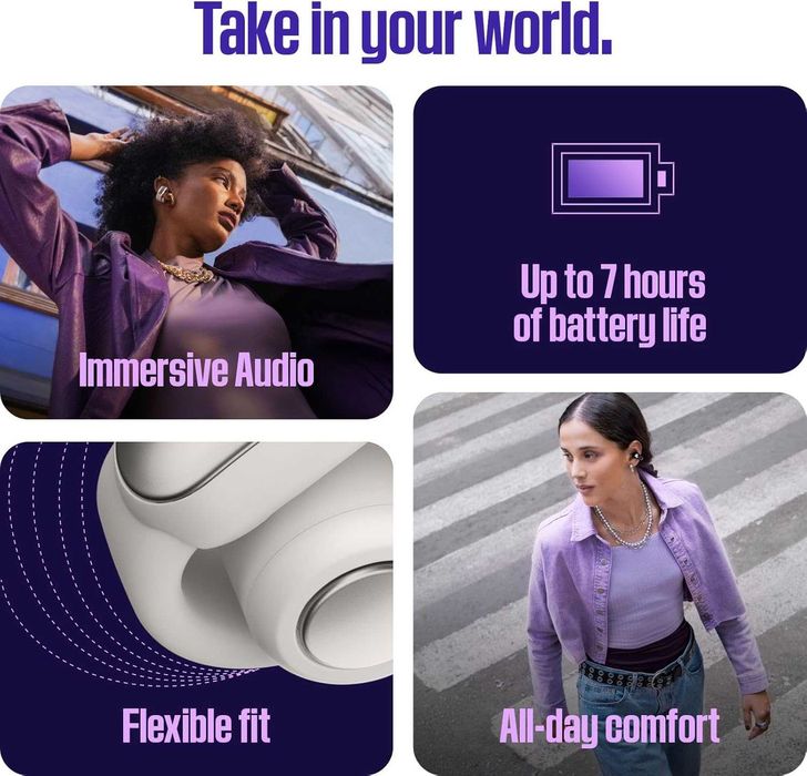 ПРОМО Нови Мощни Безжични Blueooth Слушалки Bose Ultra Open, 881046