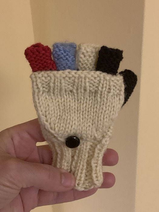 Ръчно плетени детски бебешки ръкавици без пръсти с капаче момче момиче