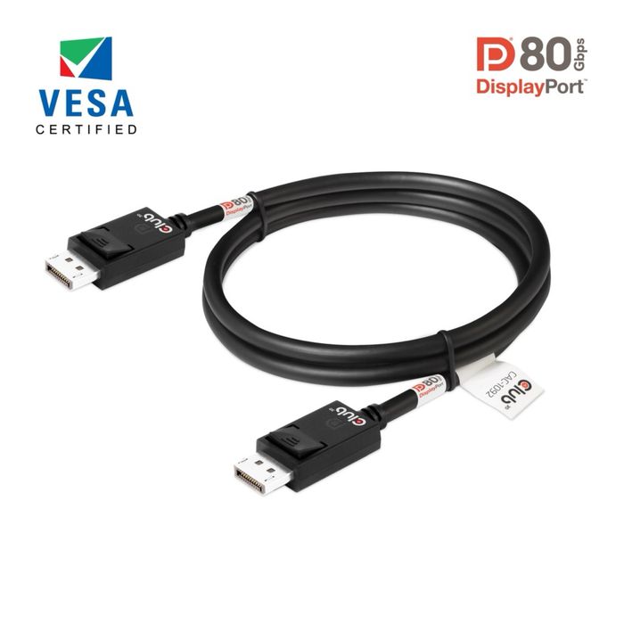 Club3D CAC-1092 DisplayPort 2.1 (Male to Male), длина 1.6 метра.