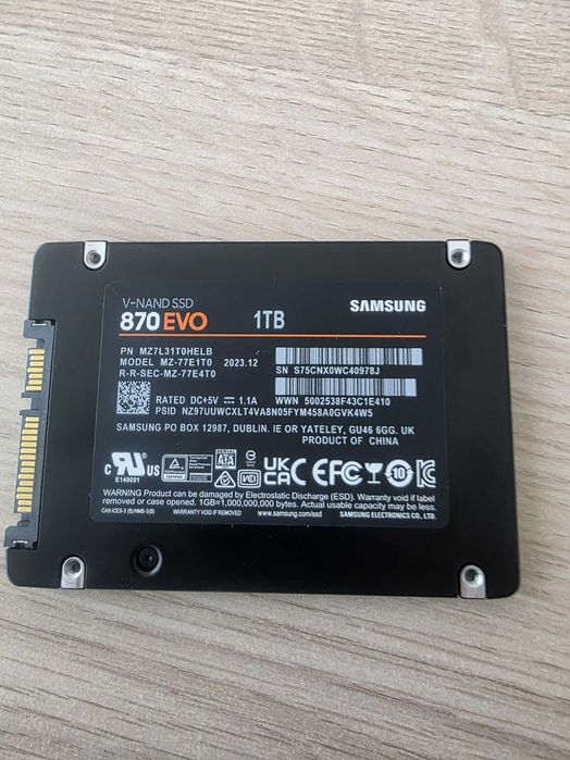 Solid State Drive (SSD) Samsung 870 EVO, 1TB, 2.5", SATA III