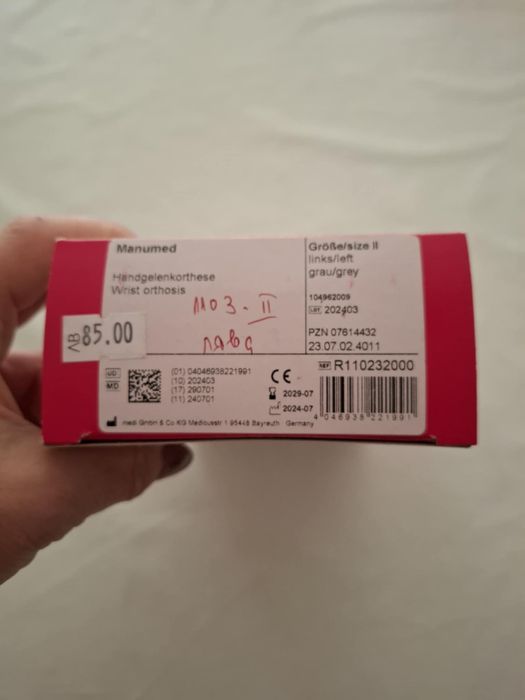 ортеза за обеждвижване на китка