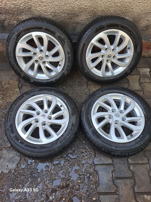 Set Roti ,Jante Aliaj Originale Renault 5x114,3/16" cu Anvelope Iarna 205/55R16 Dot 2024 Profil 7,5 mm.