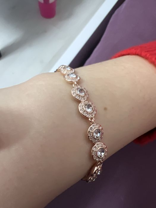 bratara swarovski gold rose