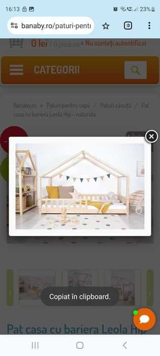 PAT copii tip casuta lemn 100%