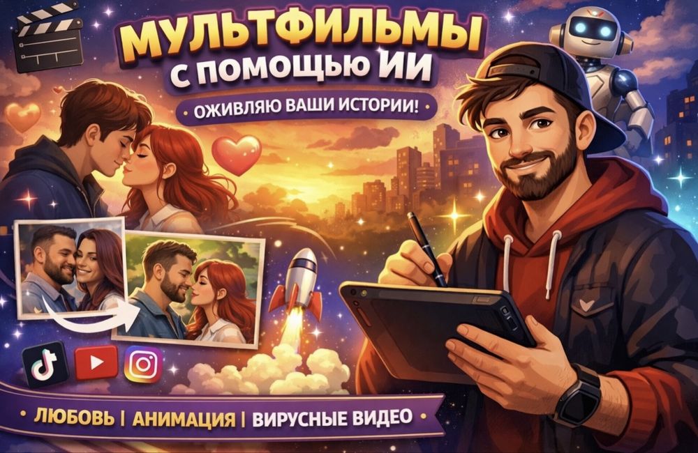 Создание мультфильмов ИИ, оживление фотогорафии