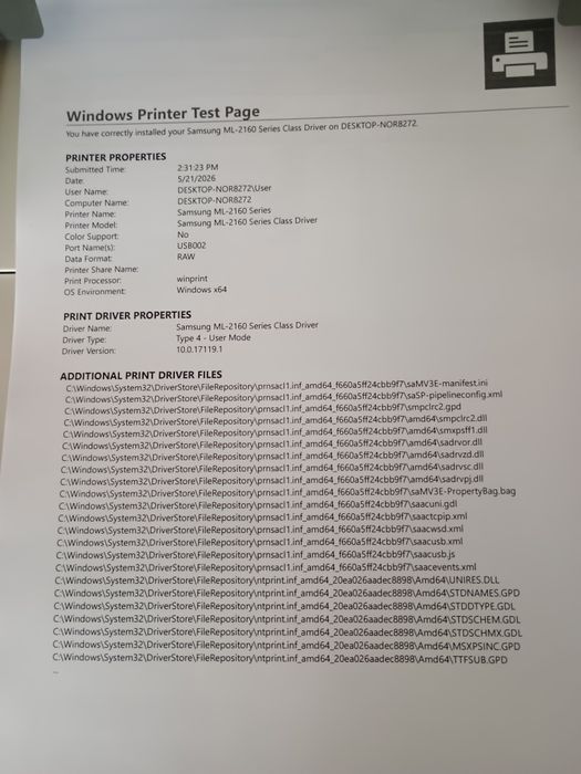 Imprimanta Samsung WIFI ML -2165W Laser