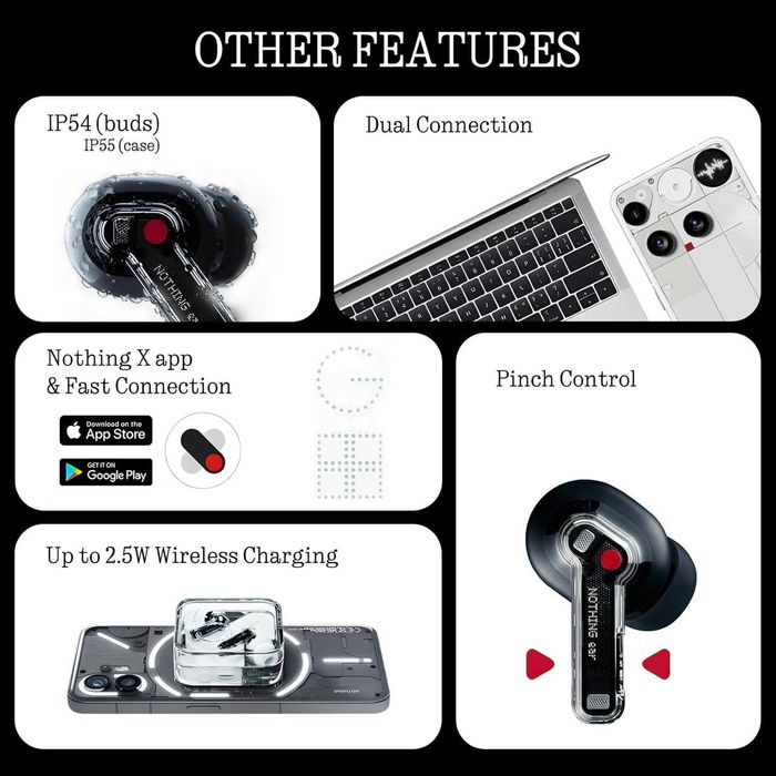 Слушалки Nothing Ear (New 2024) - Керамични драйвери & Hi-Res (Black)