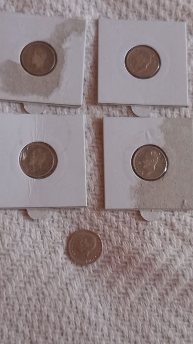 Vand 5 monede argint de 50 bani,ani 1910, 1911, 1912 și 1914