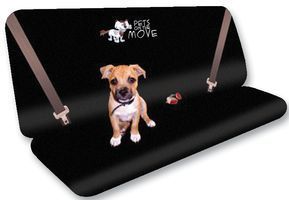 Husa auto protectie caini si pisici husa protectie bancheta spate pentru transport animale cu imprimeu Pets on the Move, impermeabila