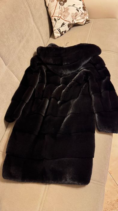 #11 Шикозно палто от норка с качулка Manzari.Гърция.Палто от визон.