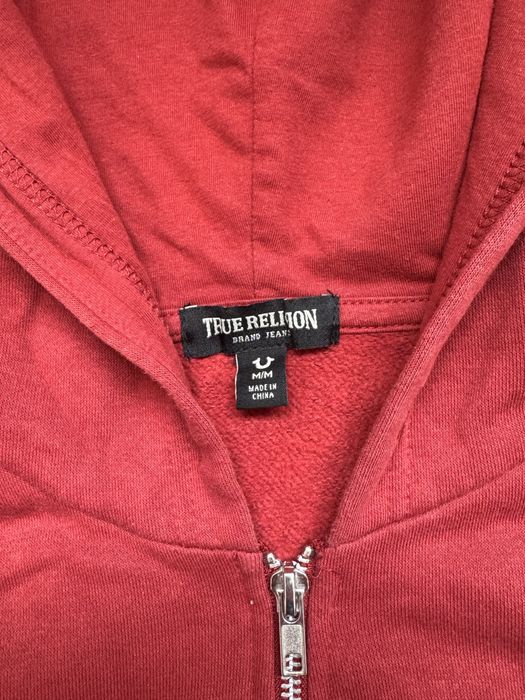 True religion red wine zip-hoodie
