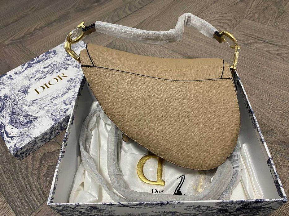 Geanta Dior Saddle Bej / Crem din Piele Naturală - nouă, în cutie