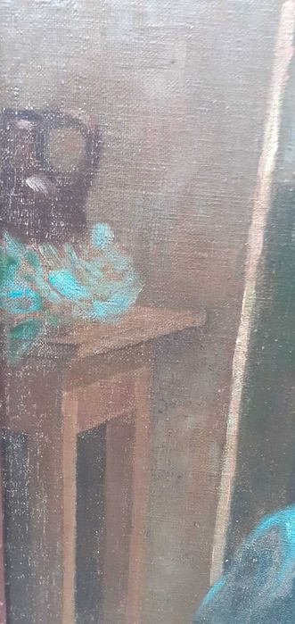 Tablou vechi - gospodina - semnat indescifrabil