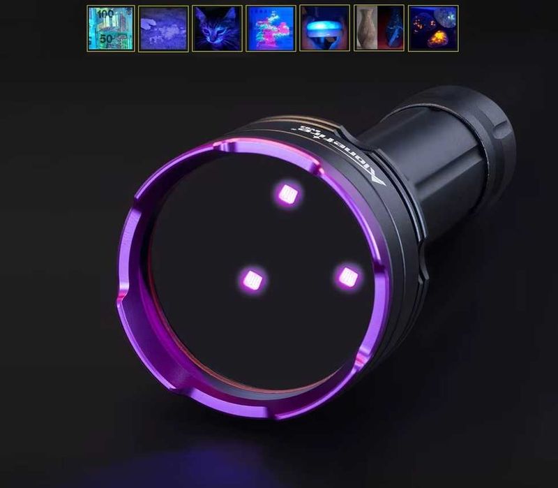 Lanterna Ulraviolet cu 3 leduri UV 365nm cu filtru UV ZWB2 (20W) -set