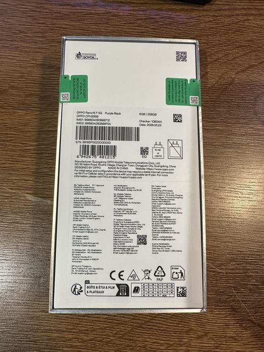 OPPO Reno16 F 5G 256GB Purple Black Nou