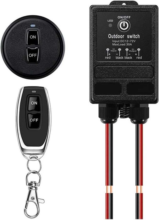 12v релеен превключвател с дистанционно управление, DC 12V-72V безжичен превключвател с дълъг обхват