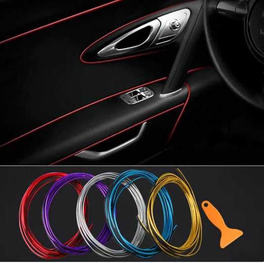 Декоратина лайсна за интериор на автомобил - 5 метра/5 цвята.